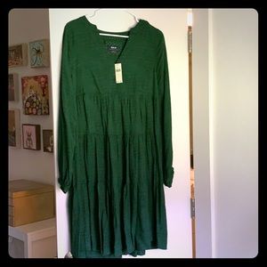 Maeve Amber Tiered Tunic in Emerald, size Small